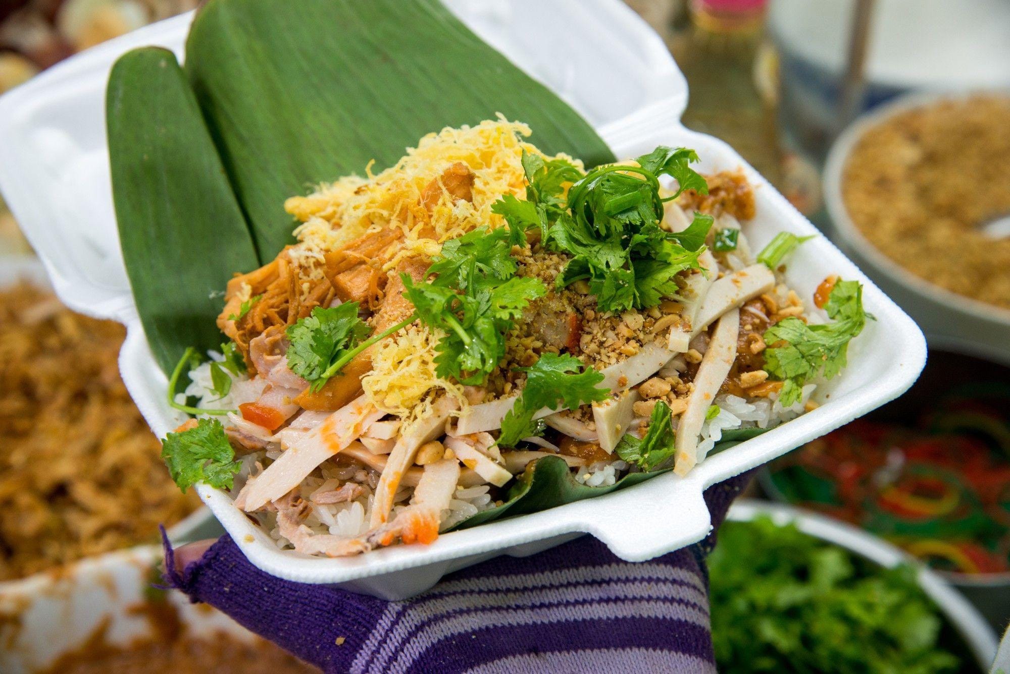 The popularity of savory xoi lies in its balance of chewy rice and umami-packed toppings